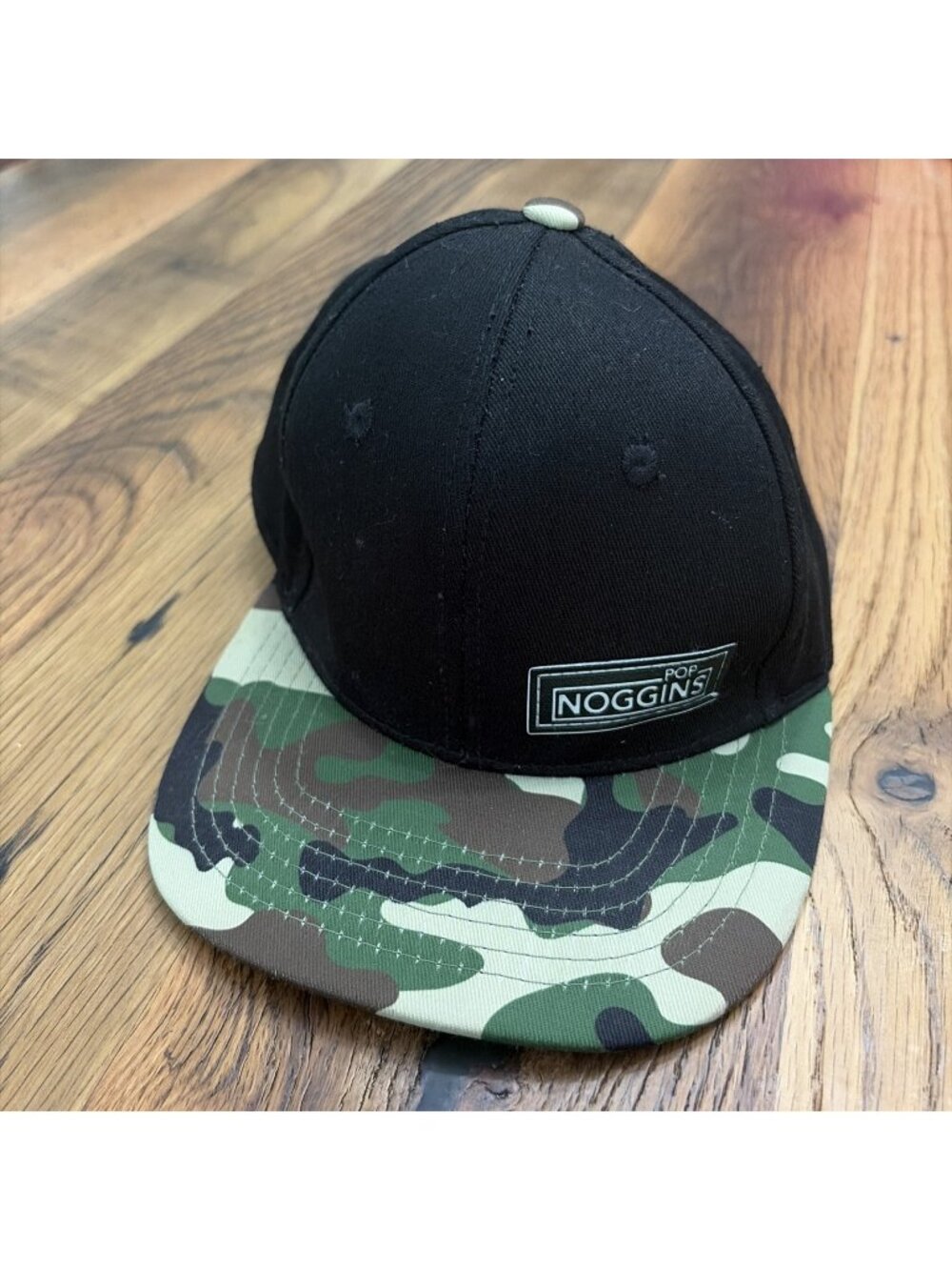 Pop Noggins Kids Snap Back Black Camo Hat Toddler